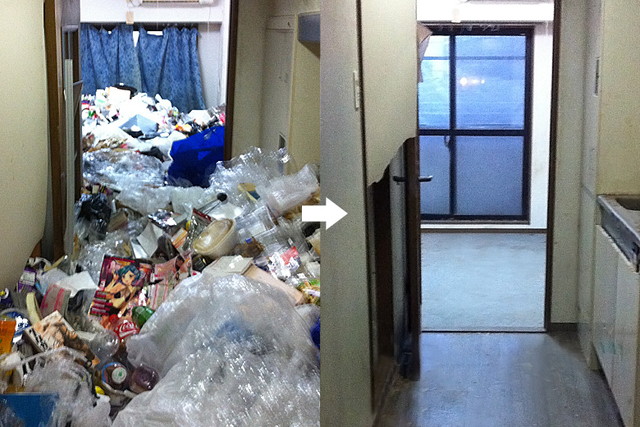 不用品回収の作業前後